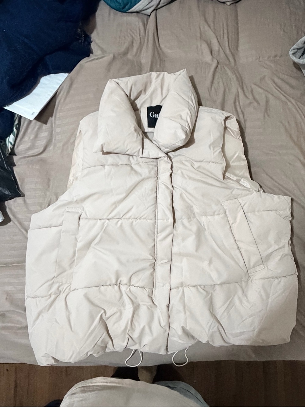 Gently Quilted Cream Puffer Vest by Geox